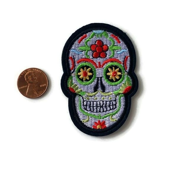 Calavera Small Embroidered Patch - Picture 2 of 6